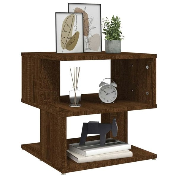 Berkfield Side Table Brown Oak 40x40x40 cm Engineered Wood