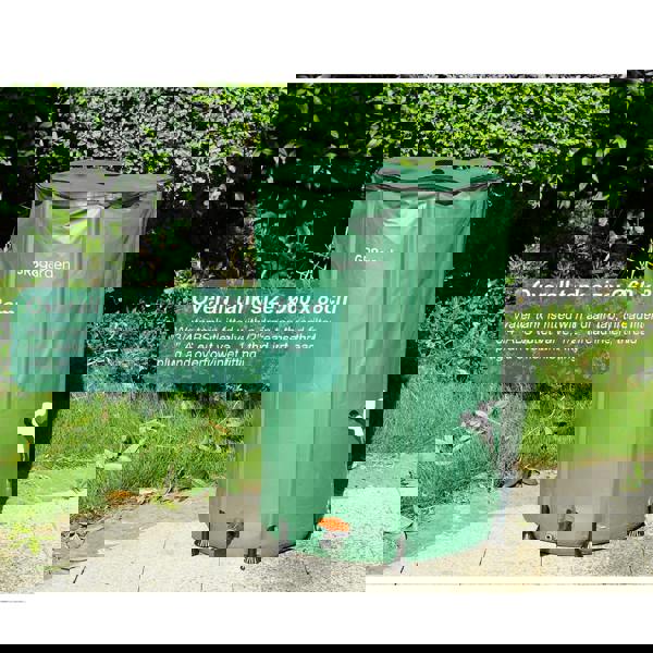 Gr8 Garden Collapsible 250L PVC Garden Water Butt Portable Rainwater Tank with Zipped Lid & Drain Tap