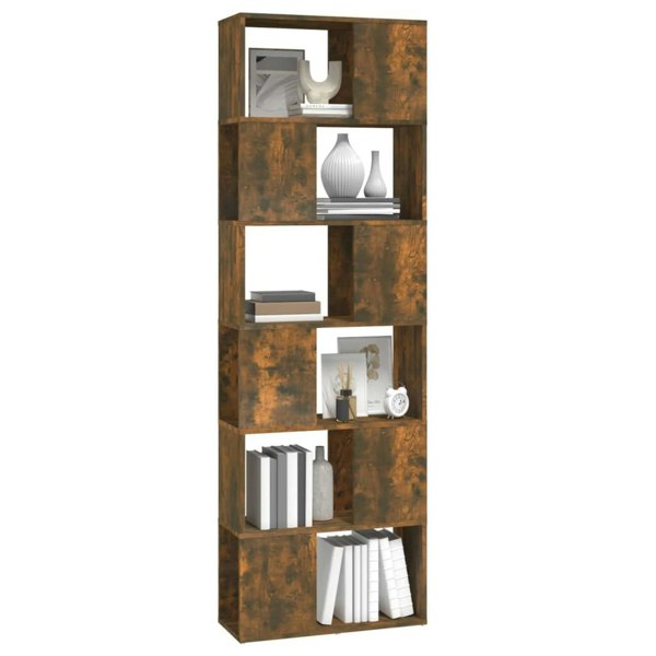 Berkfield Book Cabinet/Room Divider Smoked Oak 60x24x186 cm