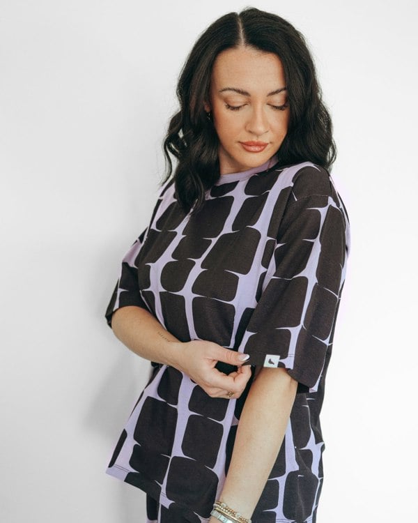 Elsie Lilac Cairn Print Oversized T-Shirt - image 3