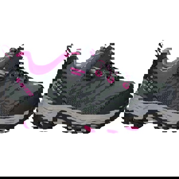 Hi-Tec Blackout Low Polyester Soft Shell Girls's Dark Forest/India Ink/Pink Hiking Boots