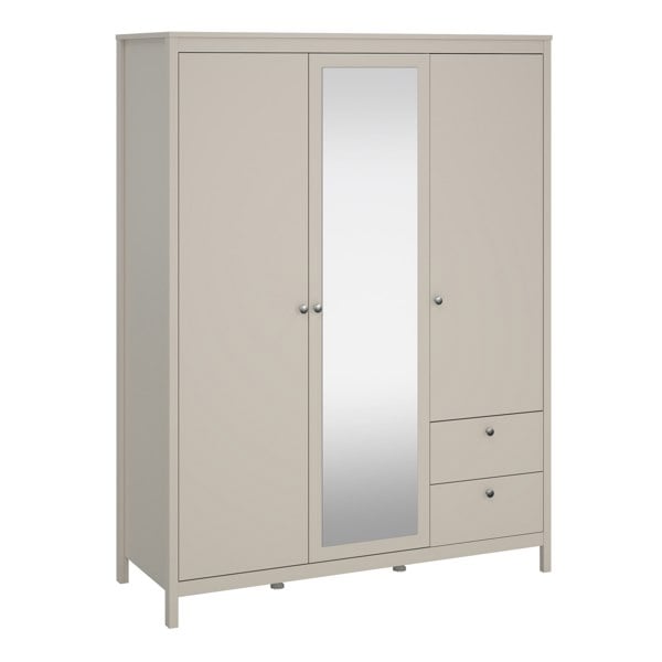 Furniture To Go Madrid Wardrobe with 2 Doors + 1 Mirror Door + 2 Drawers in Cashmere