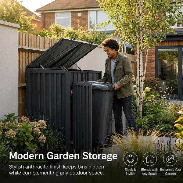 Nicoman Outdoor Metal Garbage Bin Shed
