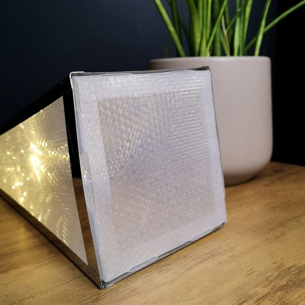 Samuel Alexander 45cm Premier Christmas Holographic Pyramid Silver Frame-16 Warm White Led