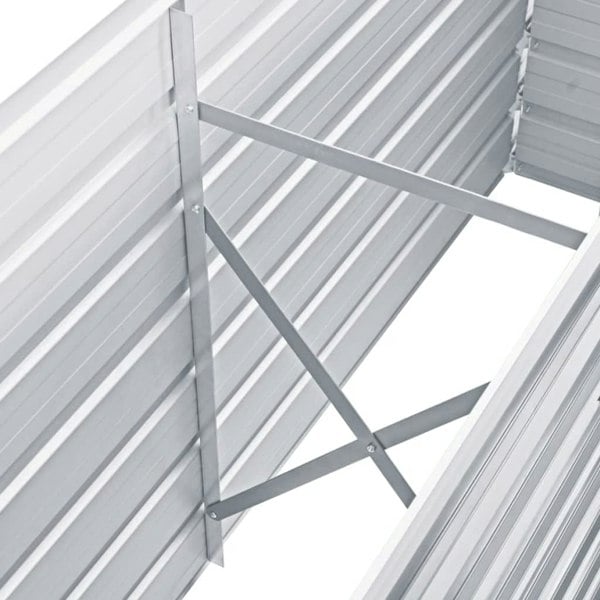 Berkfield Garden Raised Bed Galvanised Steel 160x40x77 cm Grey