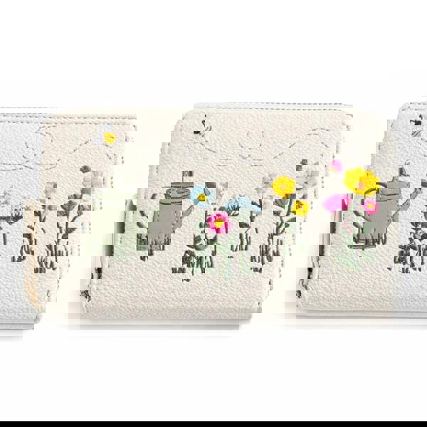 Fores Collection Bee & Watering Can Gardening Embroidered Zip Around Purse