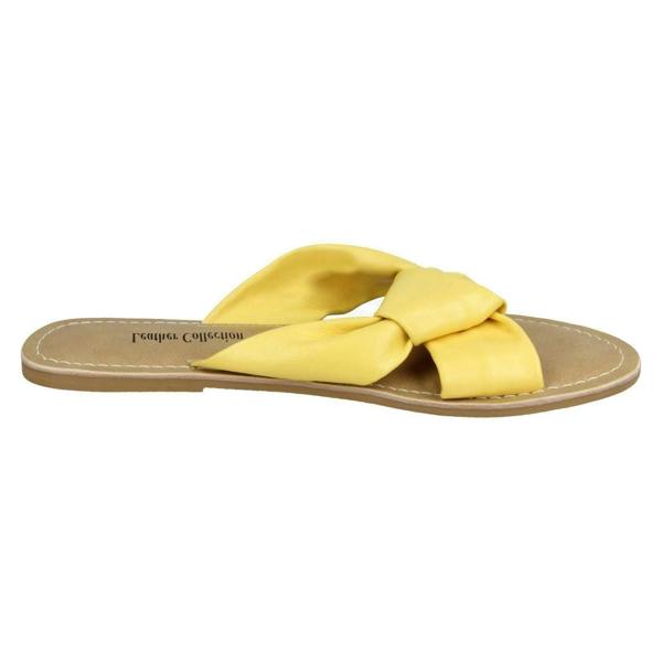 Leather Collection Ladies Leather Collection Knot Vamp Mule Sandals