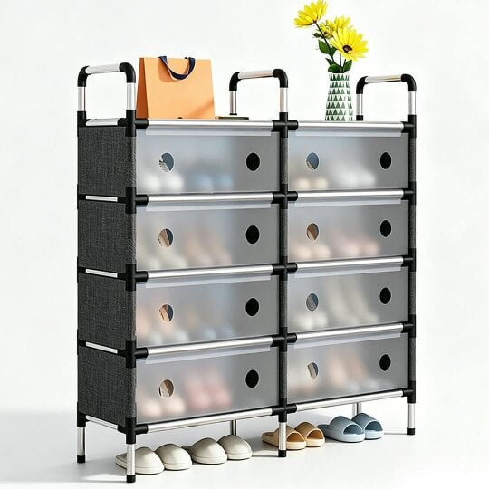 Havendro Cabinet Storage Organiser Shoe Rack Stand Holder w/ Dust-proof Cover