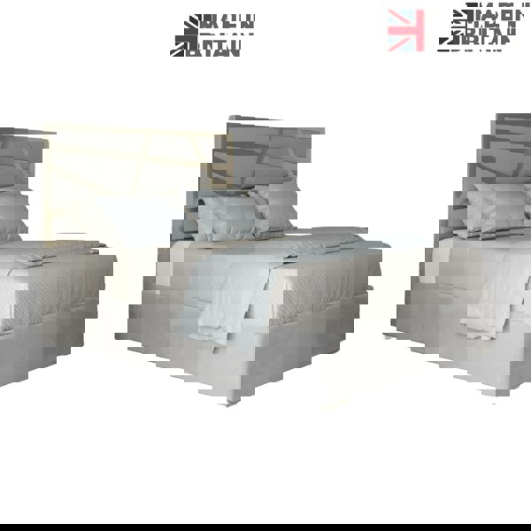 Casa Magna Arabella Upholstered Soft Velvet Metal Bed Frame - Grey