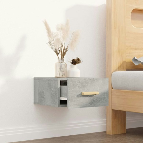 Berkfield Wall-mounted Bedside Cabinet Concrete Grey 35x35x20 cm