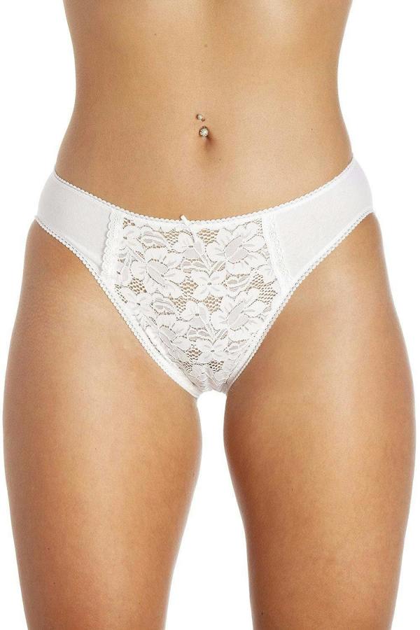 Womens 3 Pack Lace Front HI-Leg Briefs