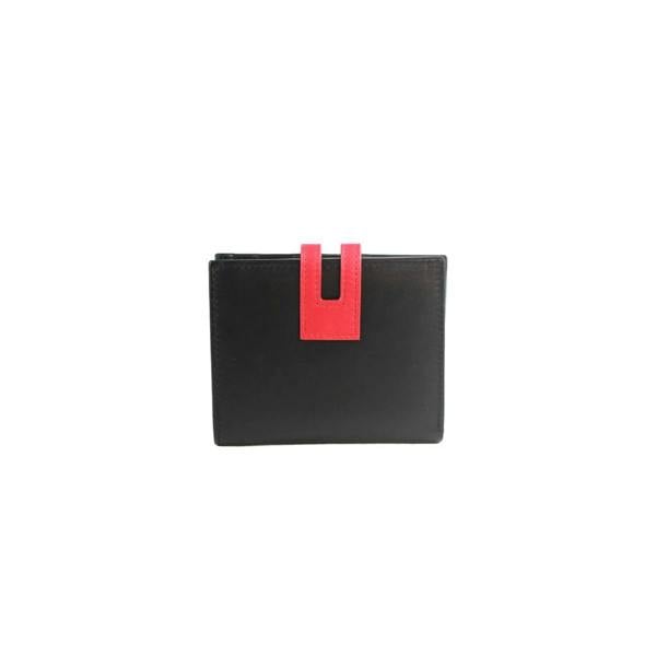 Eastern Counties Leather Cassie Contrast Panel Leather Purse - Black/Watermelon