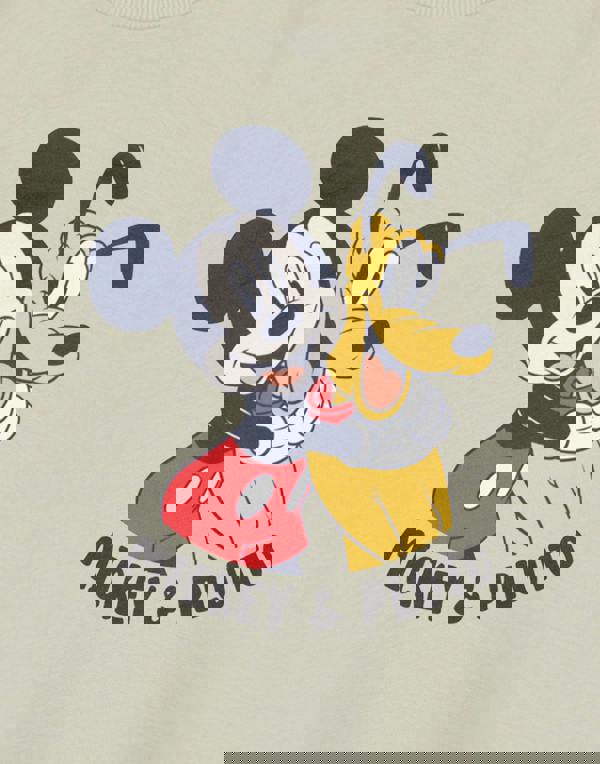 Disney Boys Beige Mickey & Pluto Short Sleeved T-Shirt