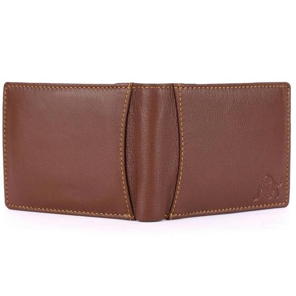 WILDBUFF Mens Brown Over Flap Leather Wallet Timeless Everyday Wallet, Gift Ready