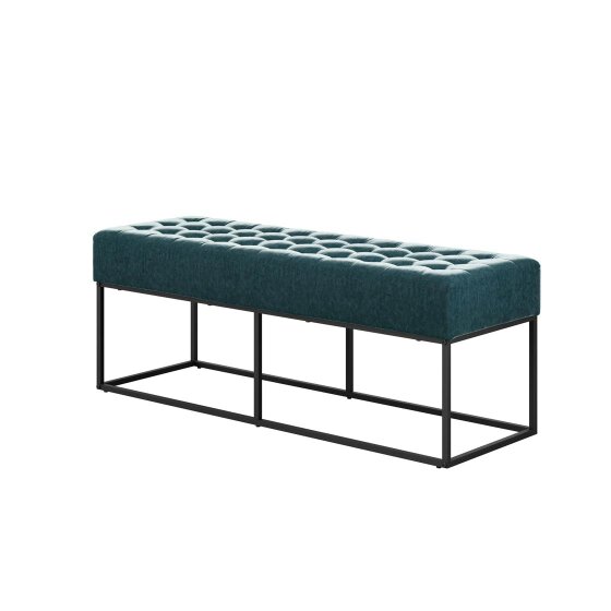 Wyld Haus Cavan Deep Blue Upholstered Diamond Bench
