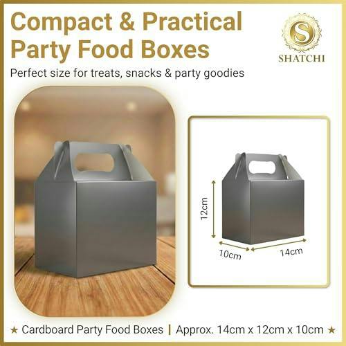 Silver Cardboard Party Food Boxes in 10, 20 or 30 Pack Sizes for Cakes, Snacks and Treats image 4