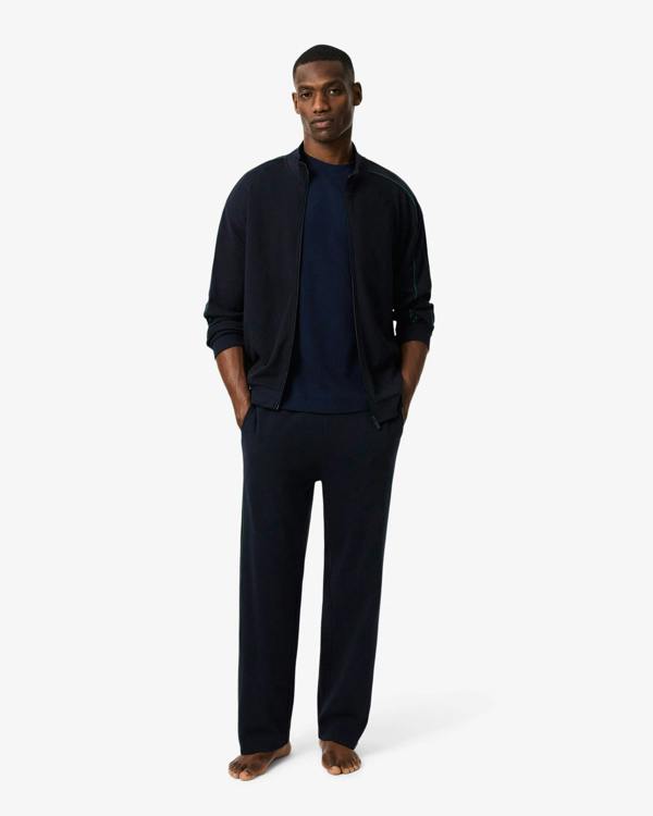 Lacoste Waffled Cotton Mens Loungewear T - Shirt - Navy Blue 166 | CHO | Designer Mens Loungewear T - Shirts