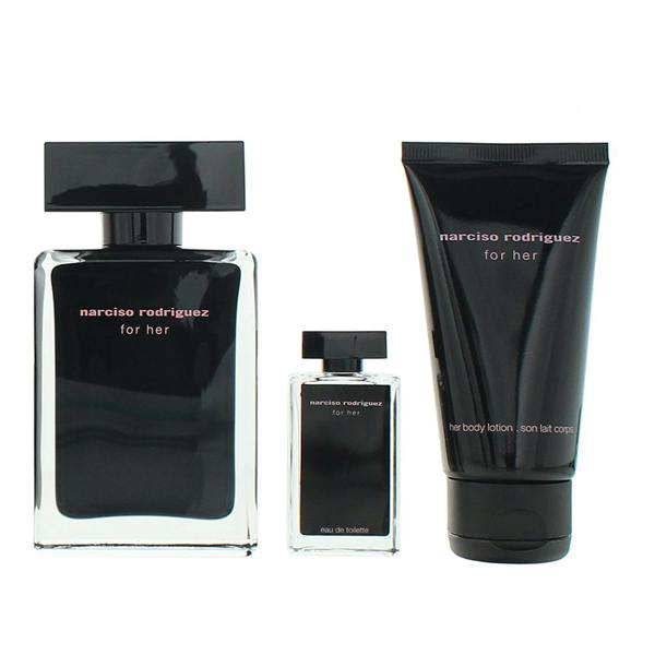 Narciso Rodriguez For Her Eau de Toilette 50ml, Eau de Toilette 7.5ml + Body Lotion 50ml Gift Set