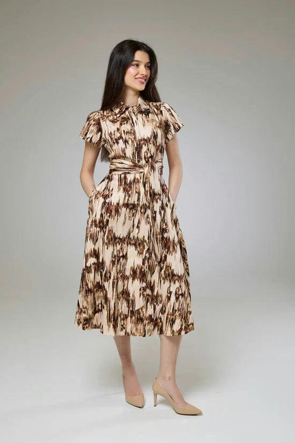 Lioness by TF Desert Safari Short Sleeve Shirt Dress
