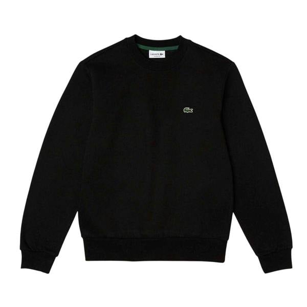 Lacoste Mens Embroidered Logo Fleece Crew Neck Sweatshirt - Black - 