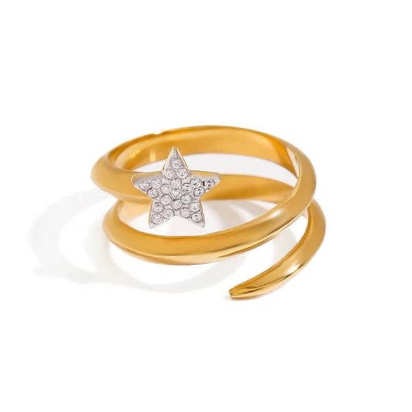Elk & Bloom Chunky Wrap 14K Gold Star Ring