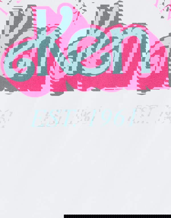 Barbie Mens White Ken Arm Candy Retro Short Sleeved T-Shirt