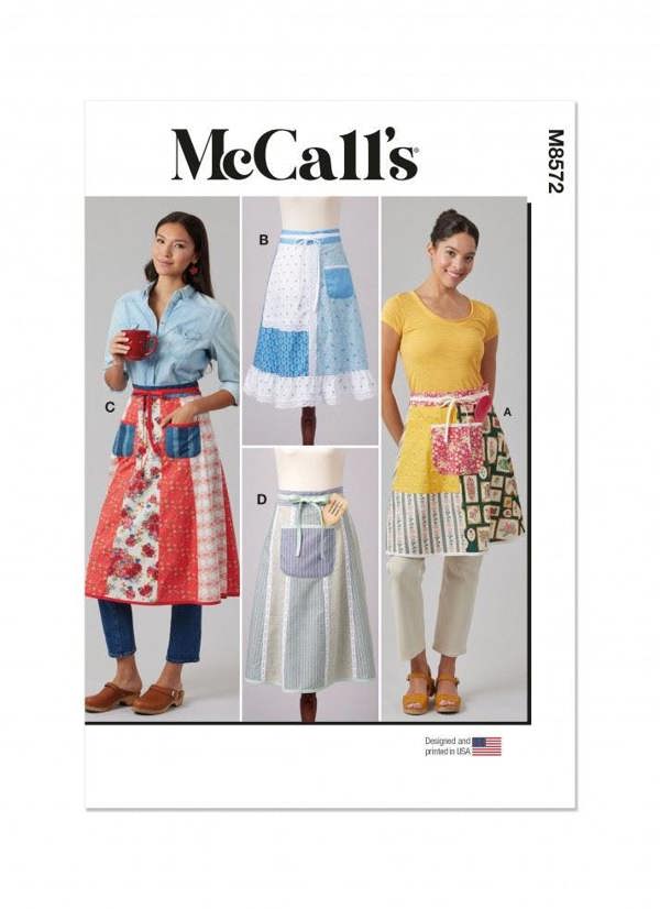 McCalls 8572 Paper Sewing Pattern – Women's Apron, Size S-XXL, Intermediate