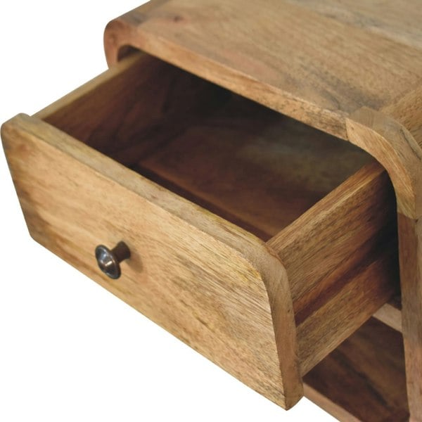 Artisan Furniture Solid Wood Mini Oak-ish Floating Open Bedside