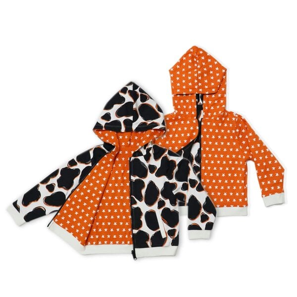 Lucy & Sam Cow Reversible Hooded Top