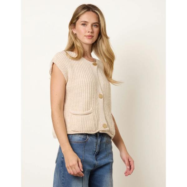 Blue Vanilla Two Pocket Knitted Waistcoat