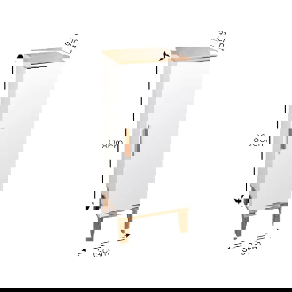 Showerdrape Amalfi Matt White & Bamboo Single Floor Bathroom Cabinet