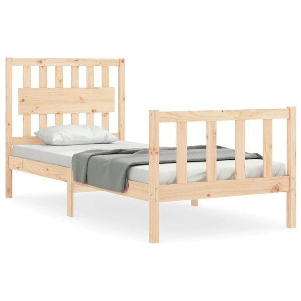 Berkfield Bed Frame with Headboard 90x200 cm Solid Wood