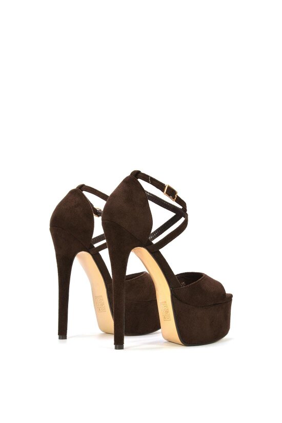 XY LONDON Strappy High Platform Heels With Peep Toe