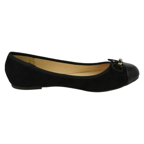 Spot On Ladies Spot On Bow Ballerina Shoes