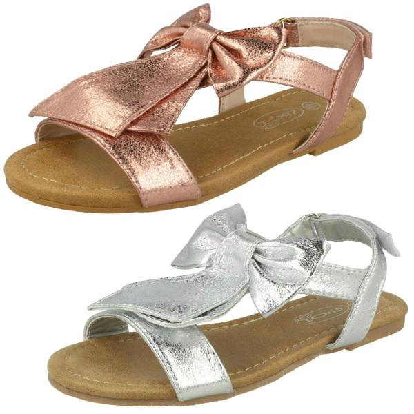 Spot On Girls Spot On Bow Trim Sandals