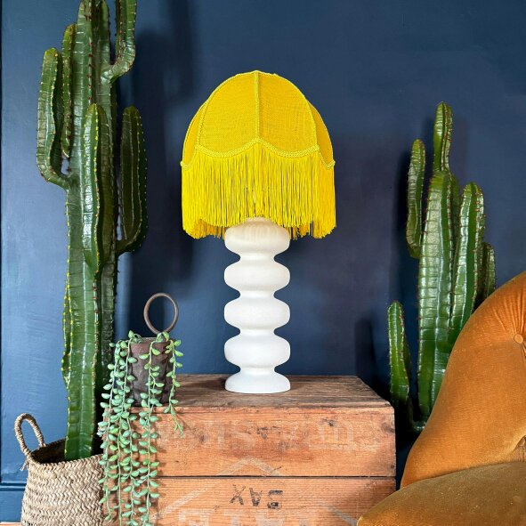 Love Frankie Large Pebble Table Lamp In Cream