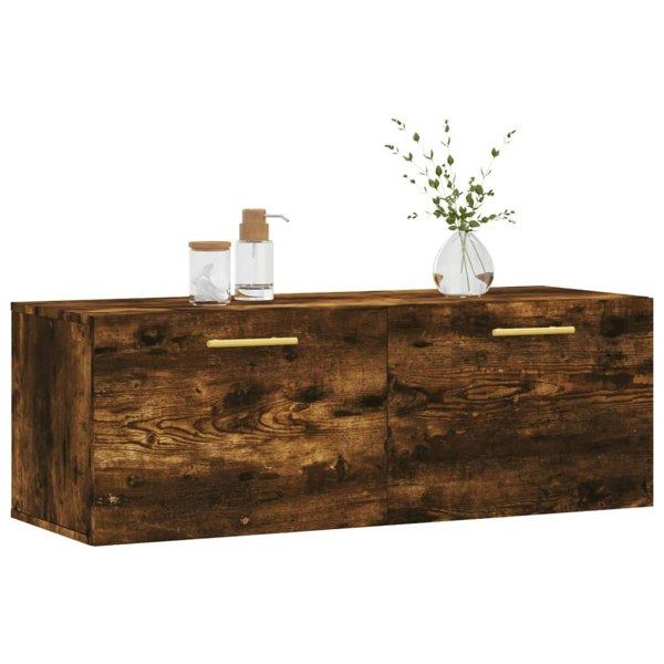 Berkfield Wall Cabinet Smoked Oak 100x36.5x35 cm Engineered Wood