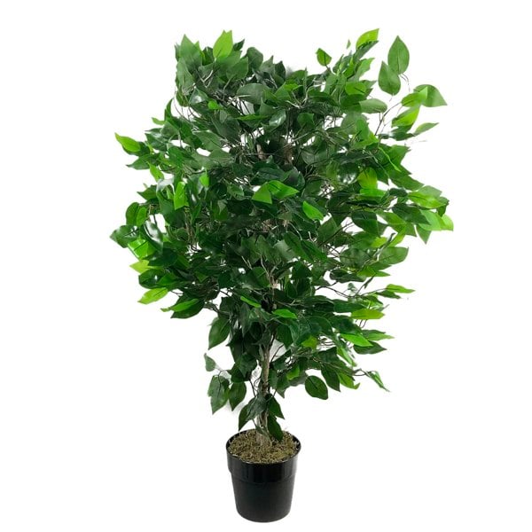 Leaf 90cm Artificial Ficus Tree Bush - Large Bushy Plant