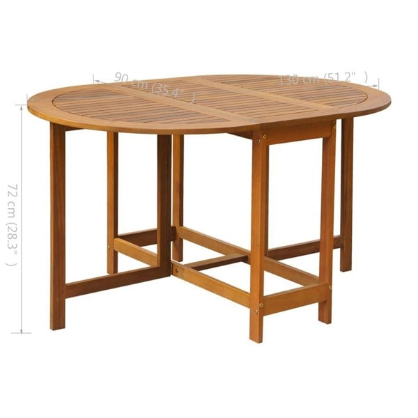 Berkfield 5 Piece Folding Outdoor Dining Set Solid Acacia Wood