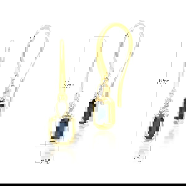 Gemondo Classic Sapphire Baguette & Diamond Drop Earrings In 9ct Yellow Gold