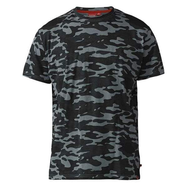 Duke Mens D555 Gaston Camouflage Kingsize Short-Sleeved T-Shirt - Storm Grey Camo