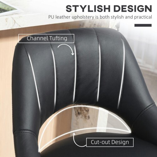 Wyld Haus Nadi Set Of 2 Black Faux Leather Bar Chairs With Padded Seats