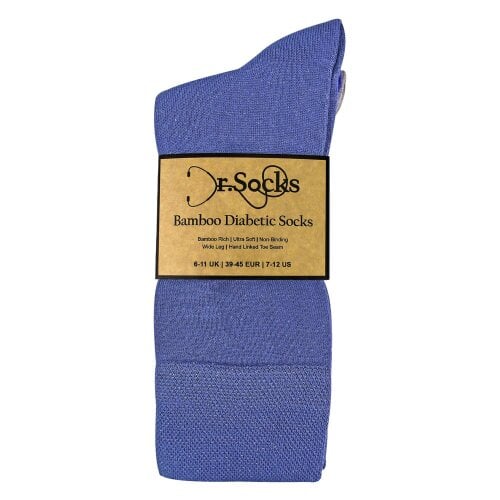 Dr.Socks 4 Pack Mens Bamboo Diabetic Socks Soft Breathable Non Binding Socks