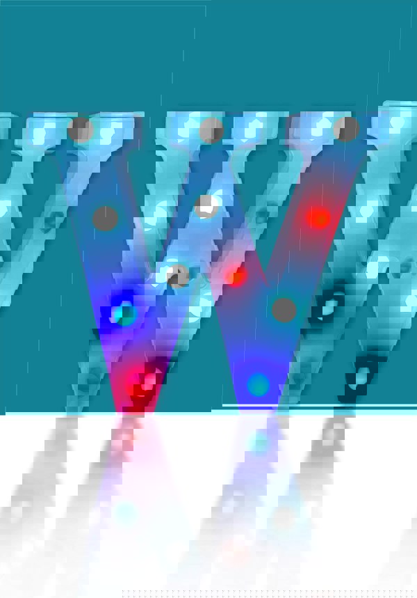 St Helens Battery Operated RGB Letter   With Remote Control Letter W