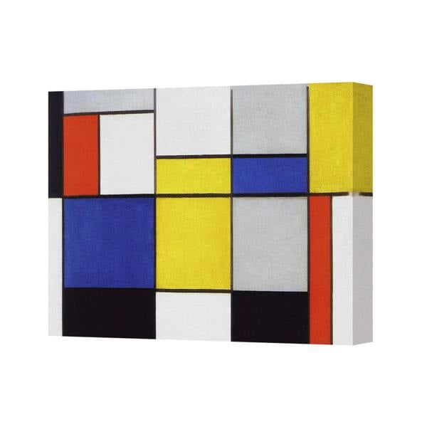 Benjamin Tate Design Mondrian Style Abstract Canvas Art Print With Primary Colors
