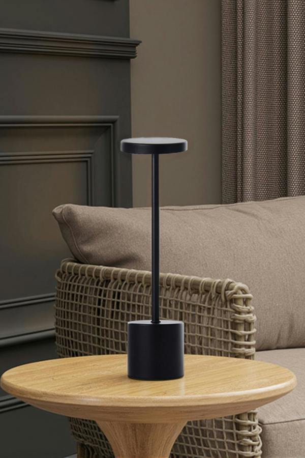 Living and Home Industrial-Style Rechargeable Dimmable Table Lamp Night Light