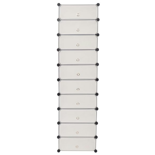 Berkfield Interlocking Shoe Organiser with 10 Compartments White