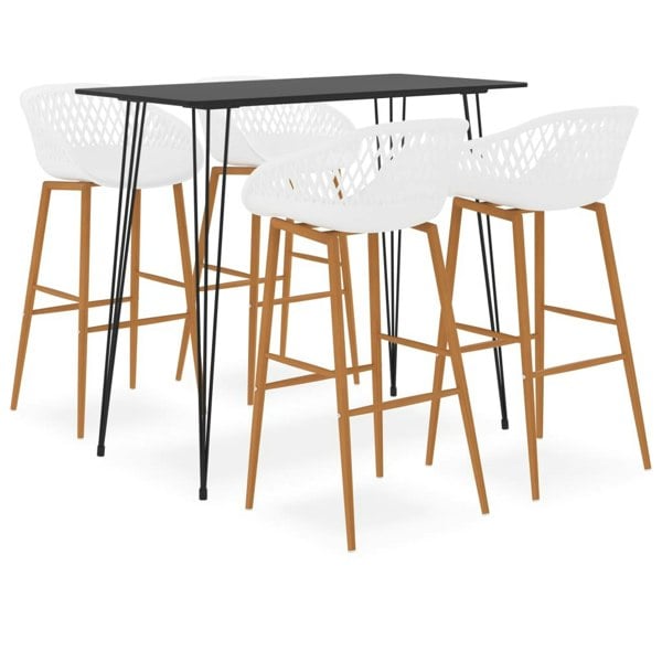 Berkfield 5 Piece Bar Set Black and White