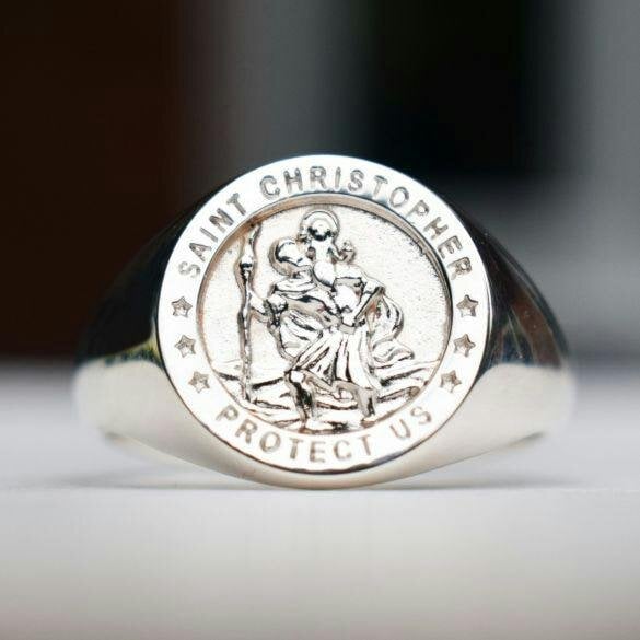 Christopher James of London Sterling Silver St Christopher Ring