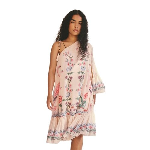 Cath Kidston Womens Flamingo One Shoulder Dress - Cream